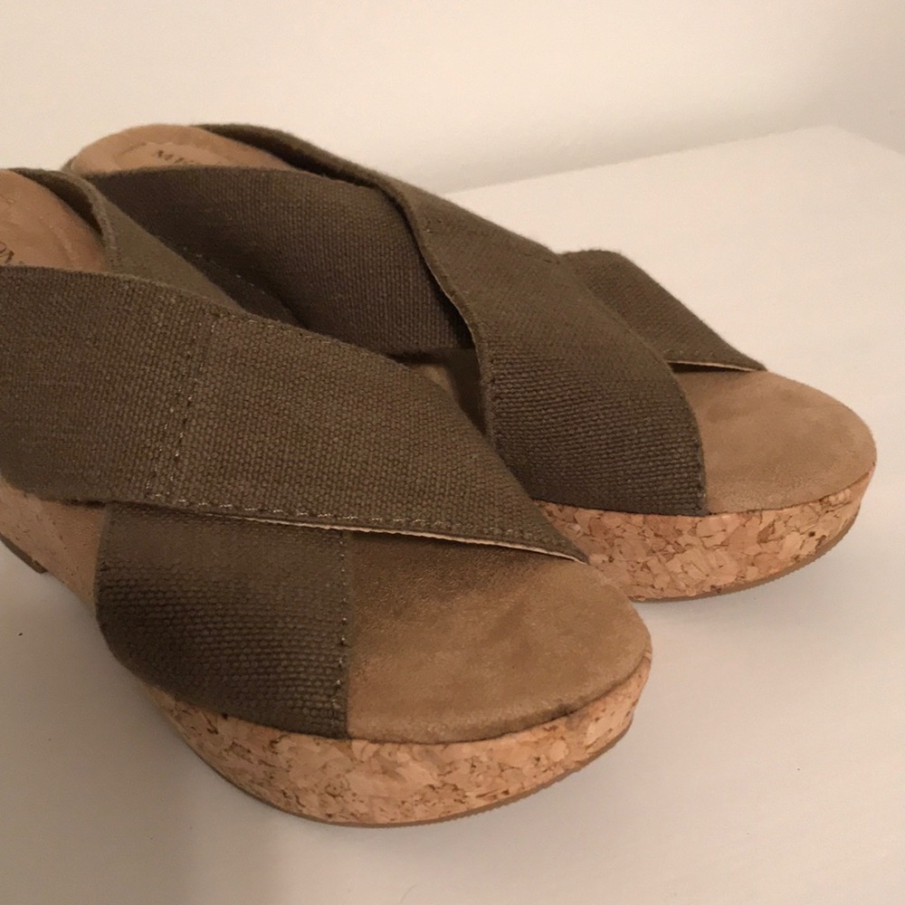 COPY - Merona Army Green Cork Heel Wedge Sandals